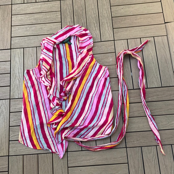 Lauren Ralph Lauren petite sleeveless colorful blouse - Picture 11 of 12